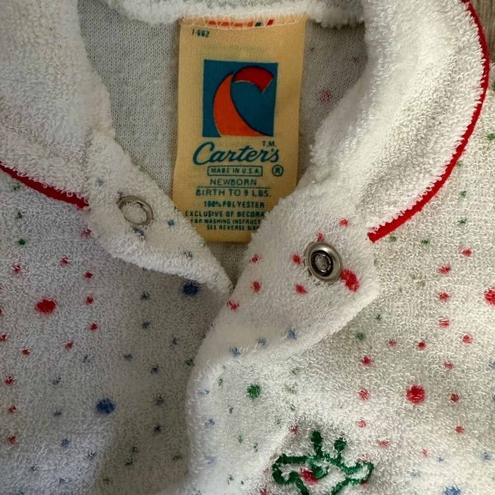 Vintage carters USA made Boy/GirlBaby Stretch Terry Sleeper Pajamas unisex